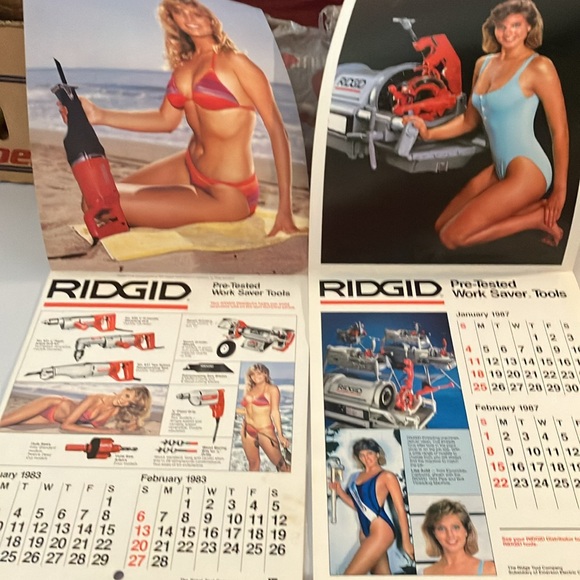 VINTAGE RIDGID TOOLS 9 -2 YEAR PIN-UP CALENDARS 1979-1998 INC RAQUEL WELCH REDO - Picture 15 of 17